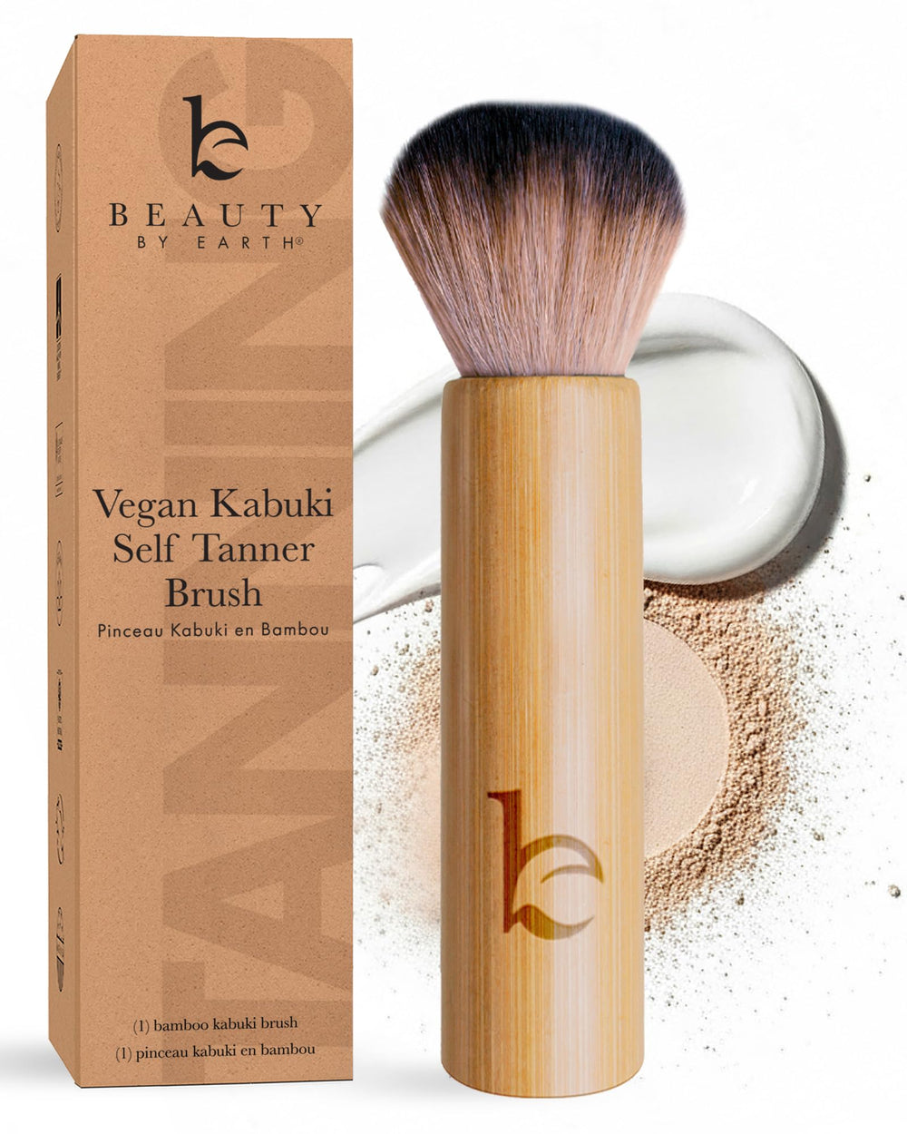 Beauty by Earth Kabuki para rostro, pincel suave para base