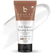 Beauty by Earth loción autobronceadora en tamaño de viaje para bronceado práctico.