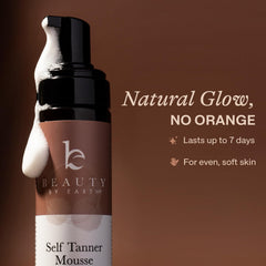 Beauty by Earth Self Tanner Mousse textura ligera para aplicación suave.