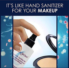 BEAUTYSOCLEAN paleta maquillaje limpia tras rociar, superficies limpias y listas.