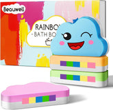 Beauwell bombas arcoíris para niños: set de 4 piezas para baño divertido.