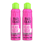 Bed Head HeadRush brillo extremo en el bote para un acabado luminoso y duradero.