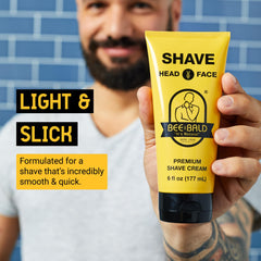 Bee Bald crema de afeitar, espuma ligera para piel suave