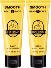 Bee Bald Smooth crema hidratante para cabeza y rostro, empaque visible y uso diario para hidratación.