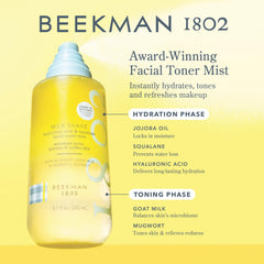 Beekman 1802 brume visage pulvérisation légère sans parfum pour rafraîchir