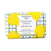 Beekman 1802 Jabon Leche de Cabra con Limón Brillante, barra suave para piel sensible.