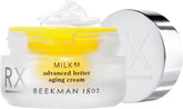 Beekman 1802 Milk RX crema frente: hidratación suave para piel sensible.