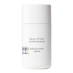Beekman 1802 Milk Stick desodorante corporal invisible con envase compacto.