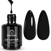 Beetles Audrey Black: botella de 15 ml para esmalte en gel brillante y duradero.