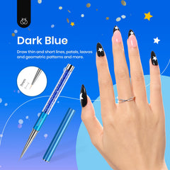 Beetles Gel Polish: brocha delineado 7mm en azul oscuro para detalles decorativos