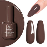 Beetles Brown Gel Nail Polish: botella 15 ml con acabado duradero y brillo.