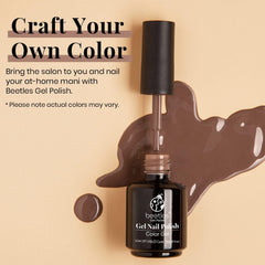 Beetles Brown Gel Nail Polish: muestra de aplicación para capa suave.