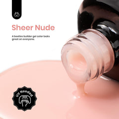 Beetles Builder Gel acabado natural para un look ligero y pulido.