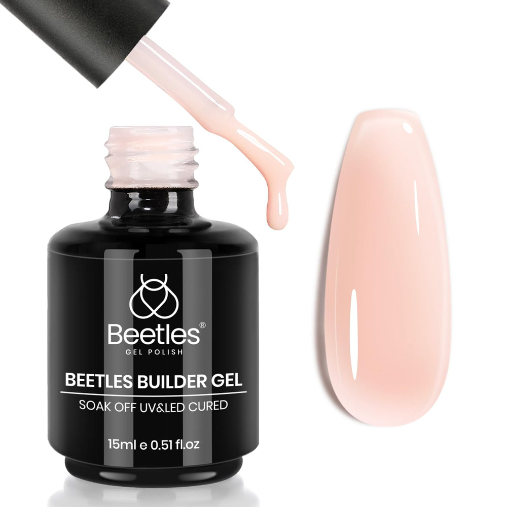 Beetles Builder Gel envase tono natural para uñas más resistentes.