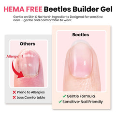 Beetles Builder Gel Rosa, brocha mejorada para diseños detallados.
