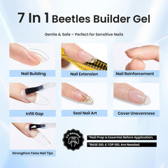 Beetles gel de construcción, solución 8 en 1 para uñas fuertes.