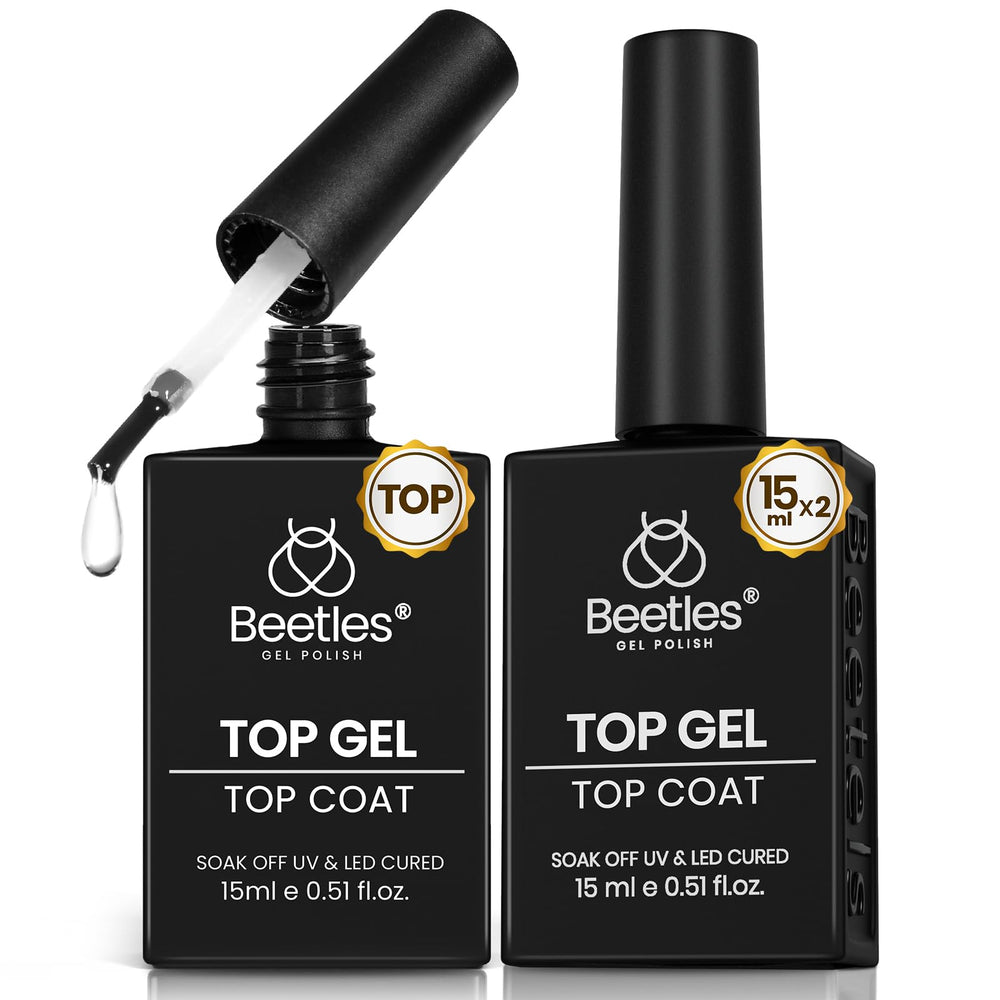 Beetles Capa Superior Gel uñas, brillo alto para acabado duradero.