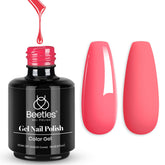 Beetles coctel fresa, botella 15ml, tono vibrante para uñas duraderas.