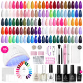 Beetles kit de uñas gel con 55 colores y lámpara UV para uso en casa
