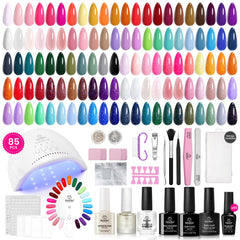 Beetles kit de uñas gel con 55 colores y lámpara UV para uso en casa