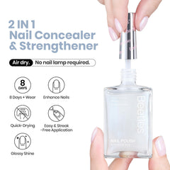 Beetles Esmalte Blanco muestra cobertura total en una muestra de uñas.