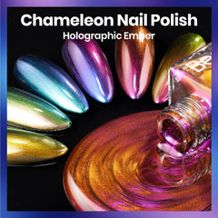 Beetles Gel Polish cromo camaleon Ember, efecto holográfico llamativo