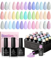 Beetles Esmalte gel 20 colores mini botellas para uñas brillantes y duraderas.