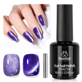 Beetles Esmalte en gel ojo de gato morado con imán para efectos variables.