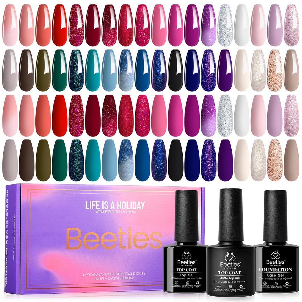 Beetles: set de esmalte gel de invierno en 39 piezas para manicura en casa.