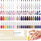 Beetles Gel Polish: punta francesa con diseño elegante para uñas.