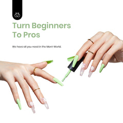 Beetles gel de uñas menta verde: manicura elegante y definida.