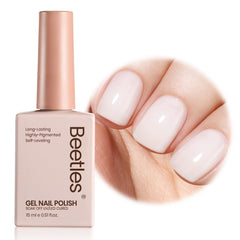 Beetles Milky White Gel Nail Polish, gel translúcido para un acabado suave.
