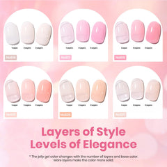Beetles Esmalte gel nude rosa: muestra de color para elegir tono perfecto.