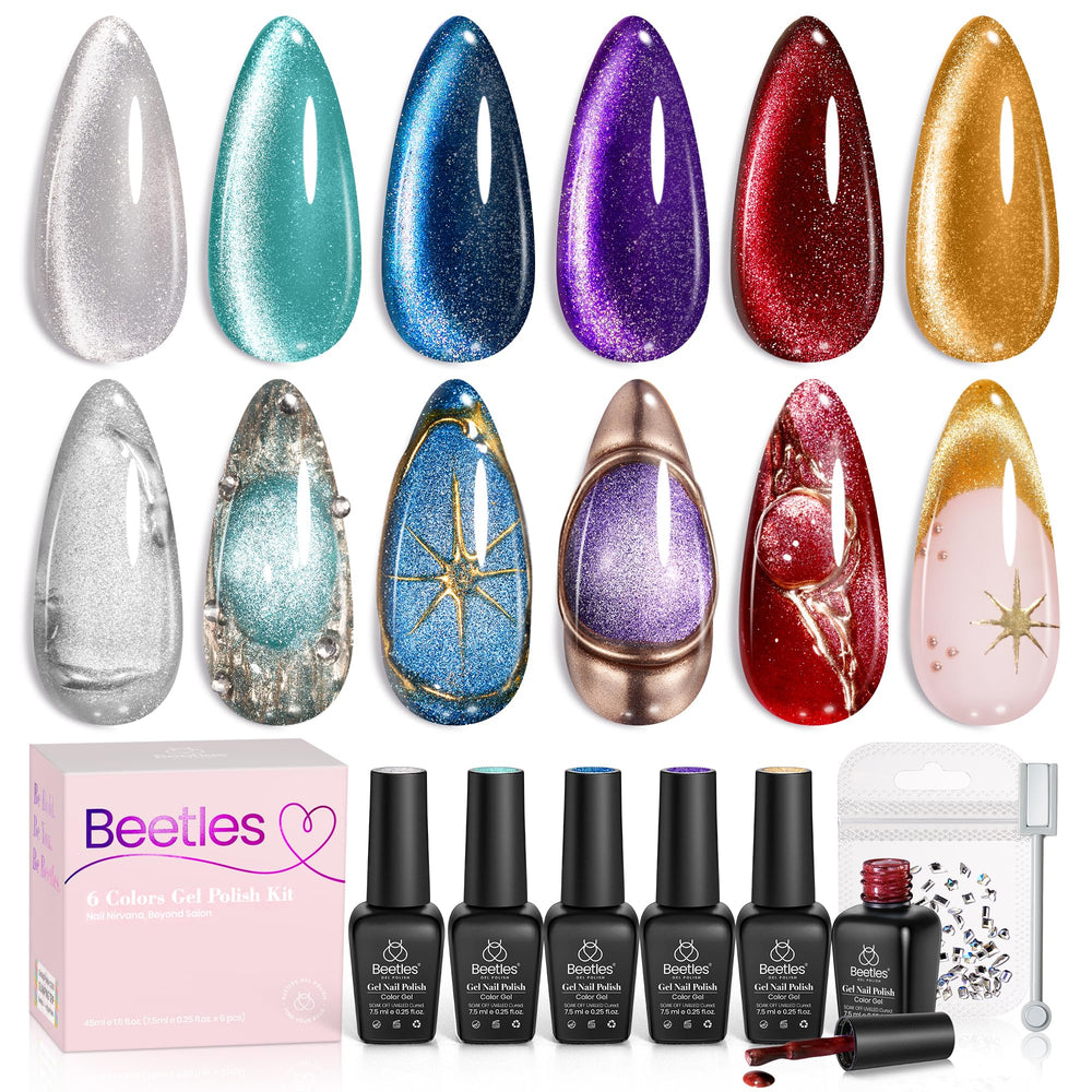 Beetles Cat Eye Gel: kit frontal con colores brillantes para uñas