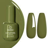 Beetles gel verde oliva, botella para uñas con color elegante.