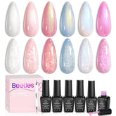 Beetles Pearl Gel en tono perla blanco, acabado suave y duradero.
