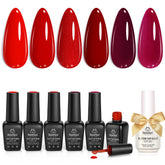 Beetles Esmalte Gel Rojo: conjunto frontal para manicura en casa, color intenso.