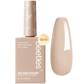 Beetles Esmalte Gel tono desnudo marrón beige para uñas elegantes y duraderas.