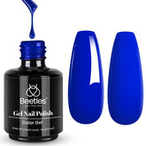 Beetles gel esmalte uñas azul zafiro invierno: tono intenso para manicure elegante.
