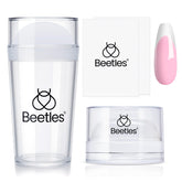 Beetles estampa uñas Frances corto para versatilidad en casa