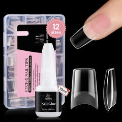 Beetles Etch-X punas de uñas cuadradas medias para extensión rápida