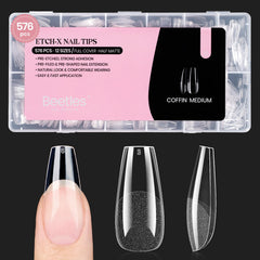 Beetles Etch X uñas postizas medias coffin para extensión rápida