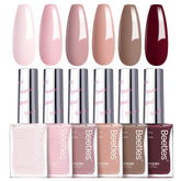 Beetles Gel Polish Fall Set color swatches in Coconut Mousse for quick-dry, long-lasting nude tones.