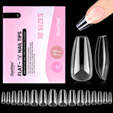 Beetles Flat-X Coffin Medium, punta de gel para uñas con ajuste cómodo y duradero.