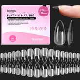 Beetles Flat-X puntas de almendra mediana para uñas naturales con ajuste cómodo.