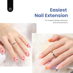 Beetles Gel Nail Kit: 500 puntas almendra corta para un diseño natural