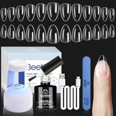 Beetles Gel Nail Kit: short almond tips for quick DIY extensions
