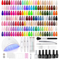 Beetles Gel Nail Polish Kit: 100 colores para looks vibrantes en casa.