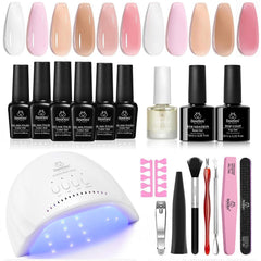 Beetles Gel Polish Kit con lámpara UV-LED para manicuras en casa.