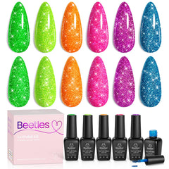 Beetles Neon Carnival rosa brillante para manicuras llamativas en casa